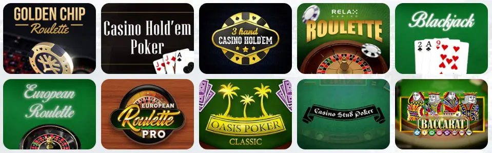 Jeux de table au CASINO VASY